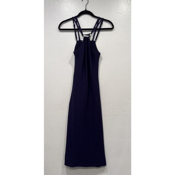 Halston Heritage Dresses & Skirts - Halston Heritage Aubergine Halter Dress Women’s Size XS Knit Open Back Bodycon